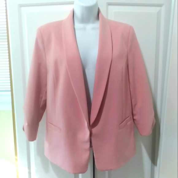 One by Chapter One Open Front Jacket Pink Sz M/M - Picture 2 of 9